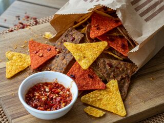 Editorial tortilla/nachos still. Digital HQ original.