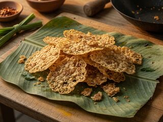 Editorial tempe sagu crackers. Digital HQ original.