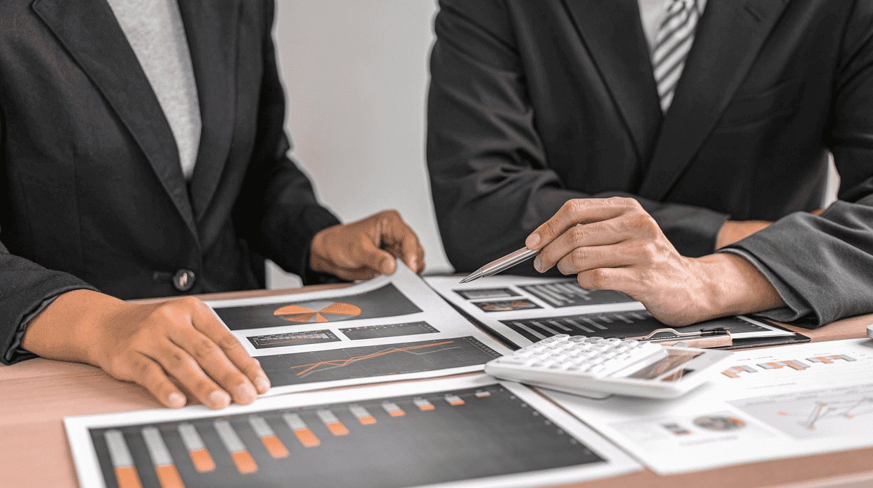 Business document and planning visual on the MISSION page.