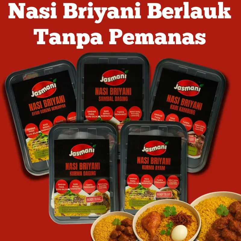SET NASI BRIYANI BERLAUK TANPA PEMANAS — AYAM GORENG BEREMPAH