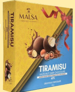 Tiramisu Hazelnut Dark Chocolate 62% - 50g