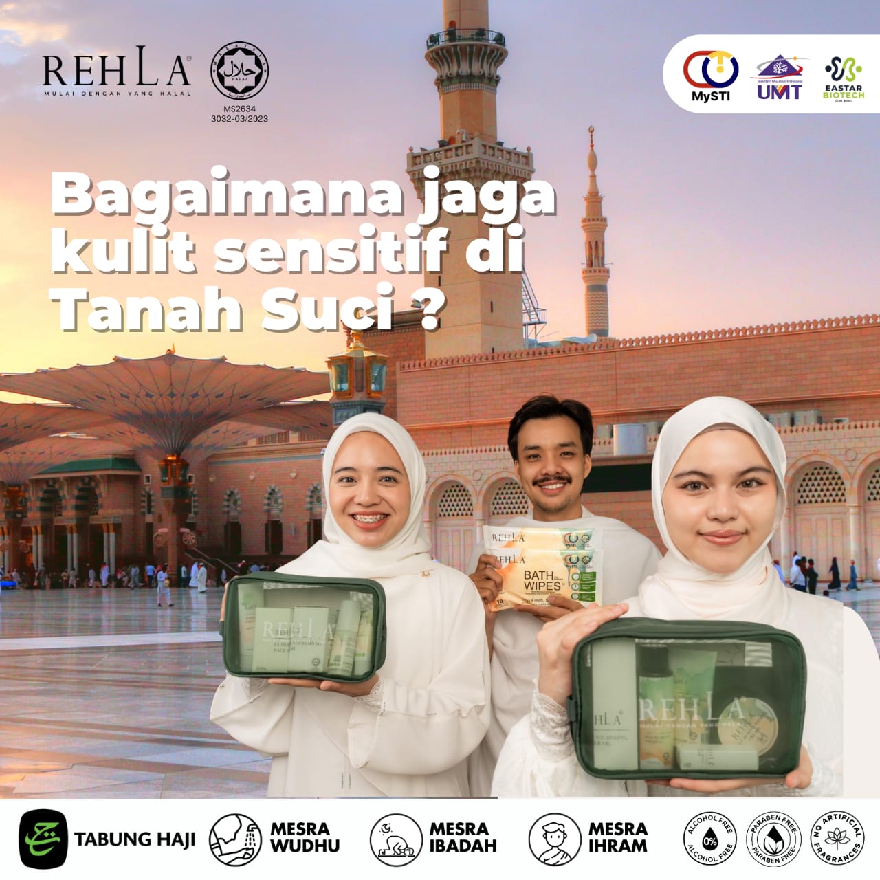 Bagaimana Jaga Kulit Sensitif Semasa Di Tanah Suci?