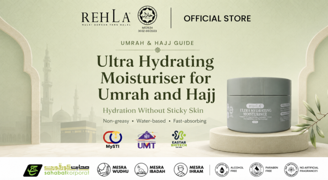 Ultra Hydrating Moisturiser for Umrah and Hajj: Hydration Without Sticky Feeling Skin