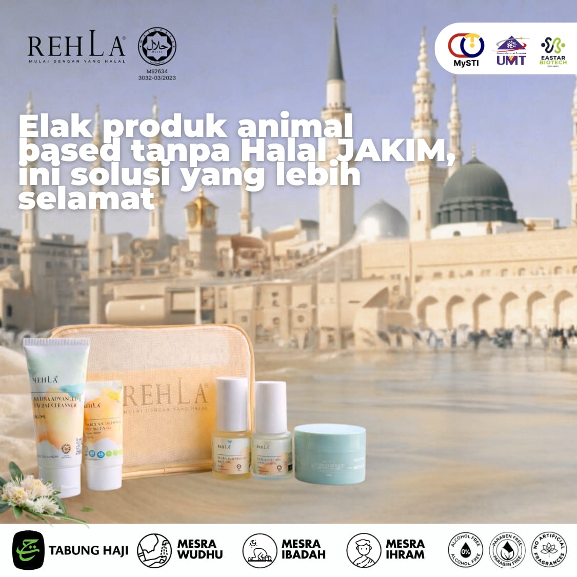 Skincare Umrah Haji: Elak Produk Animal Based Tanpa Halal JAKIM, Ini Solusi Yang Lebih Selamat