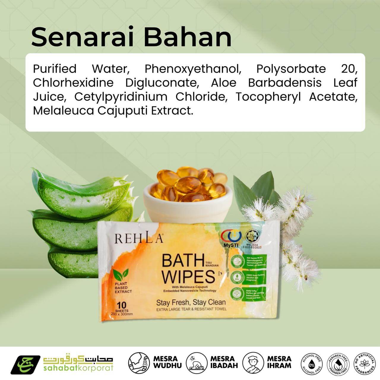 REHLA Halal Bathwipes for Umrah Hajj 6