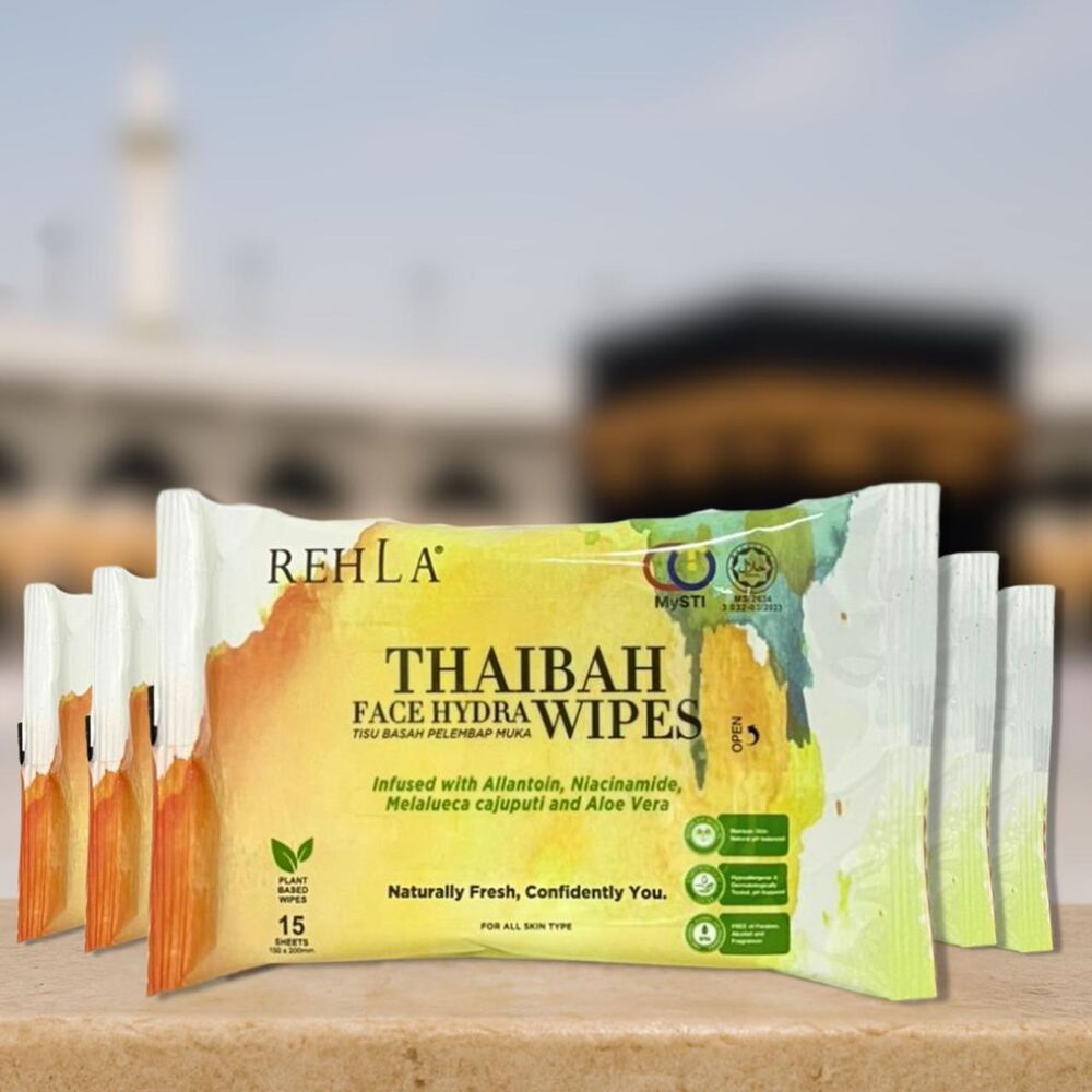 REHLA Thaibah Face Hydra Wipes 5 In 1 for Umrah Hajj