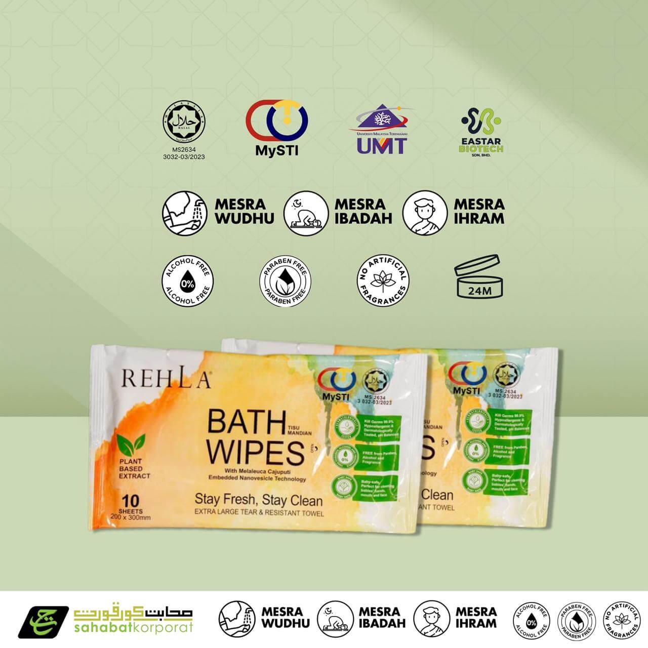 REHLA Halal Bathwipes for Umrah Hajj 10