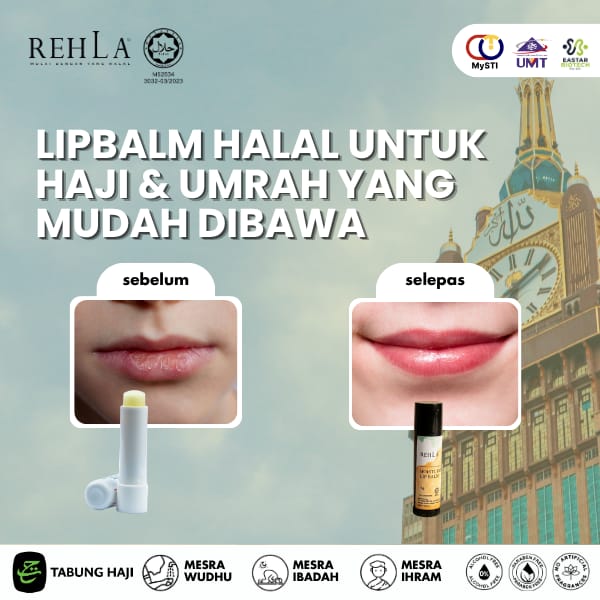 Lipbalm Halal Untuk Haji dan Umrah Yang Mudah Dibawa