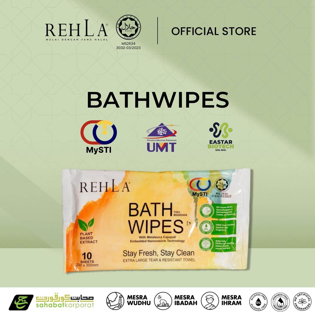 REHLA Halal Bathwipes for Umrah Hajj 2