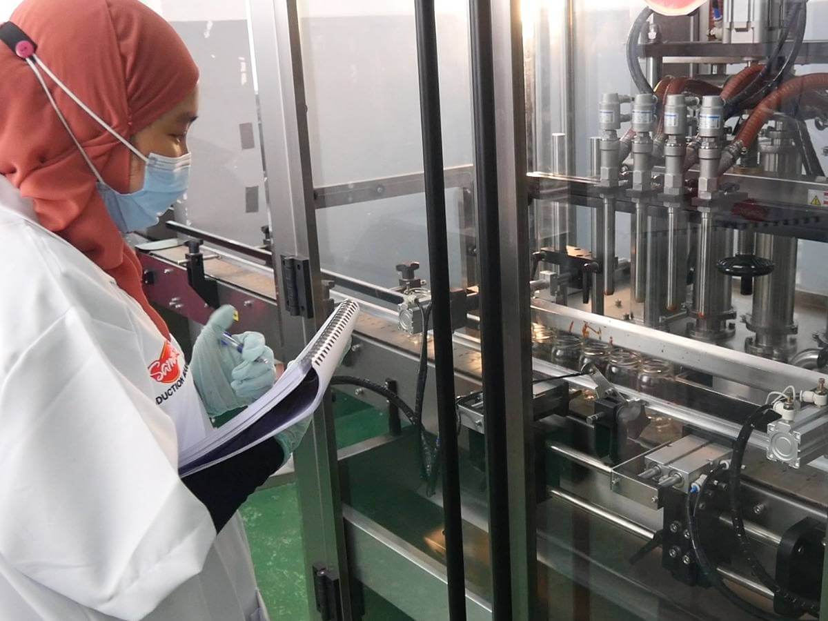 Inspection beside filling equipment