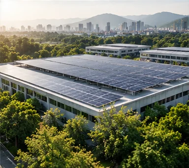 Solar panels demonstrating sustainable energy infrastructure